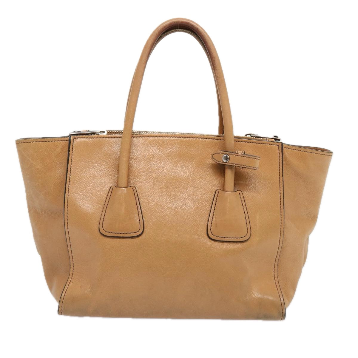 PRADA Hand Bag Leather Brown  yk11371