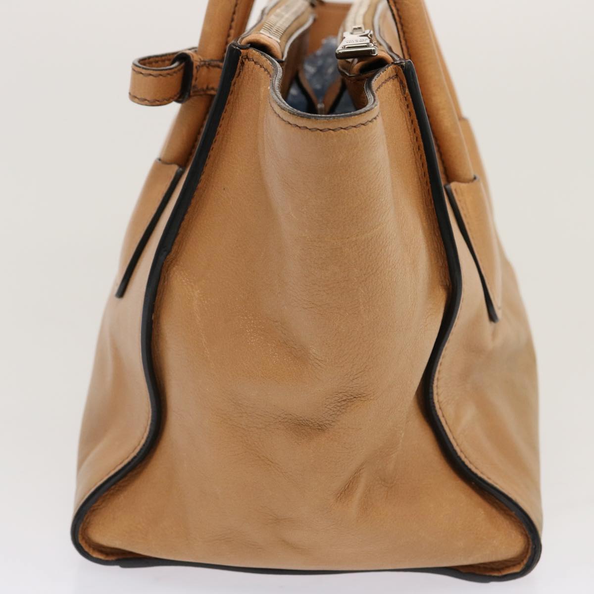 PRADA Hand Bag Leather Brown  yk11371