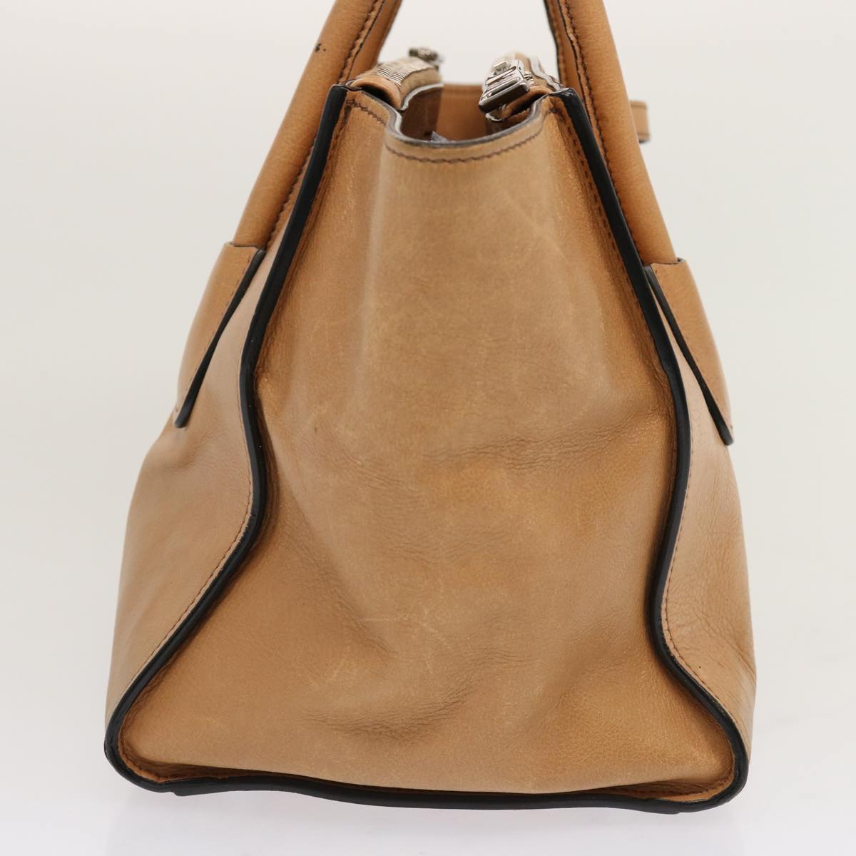 PRADA Hand Bag Leather Brown  yk11371