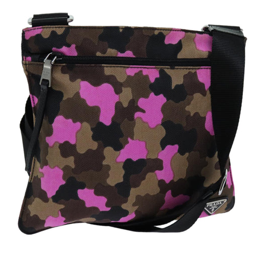 PRADA Camouflage Shoulder Bag Nylon Pink VA0886  yk11624