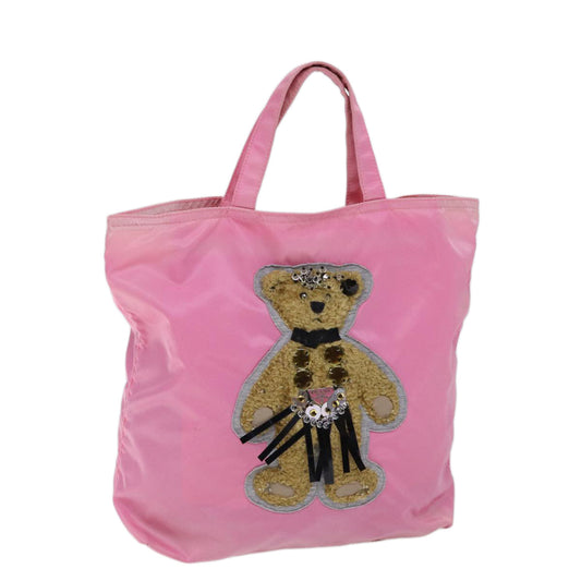 PRADA Hand Bag Nylon Pink  yk11651