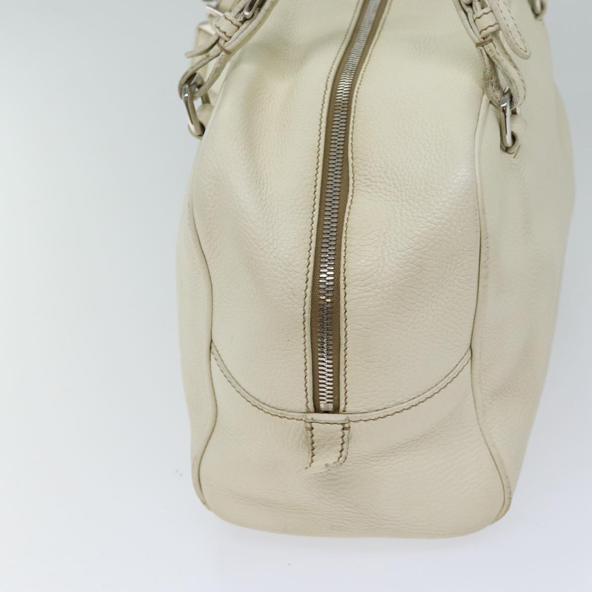 PRADA Hand Bag Leather White  yk11935