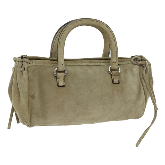 PRADA Mini Hand Bag Suede Beige  yk11936