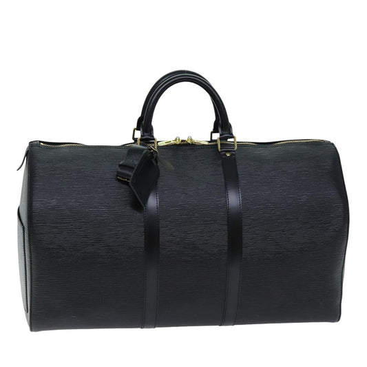 LOUIS VUITTON Epi Keepall 50 Boston Bag Black M42962 LV yk12009