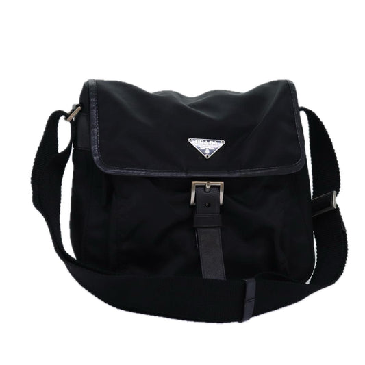 PRADA Shoulder Bag Nylon Black  yk12365