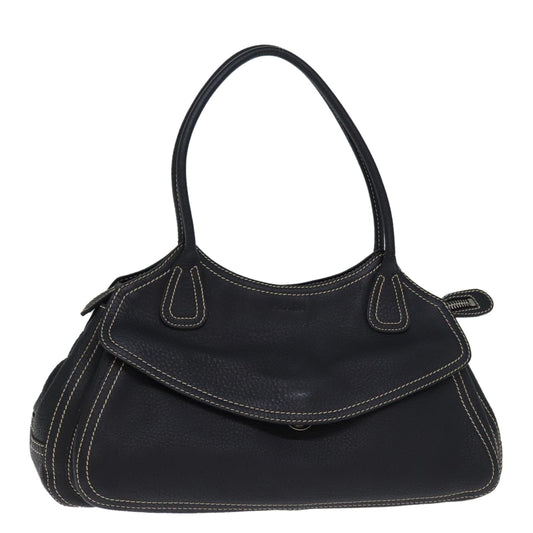 PRADA Hand Bag Leather Black  yk12414