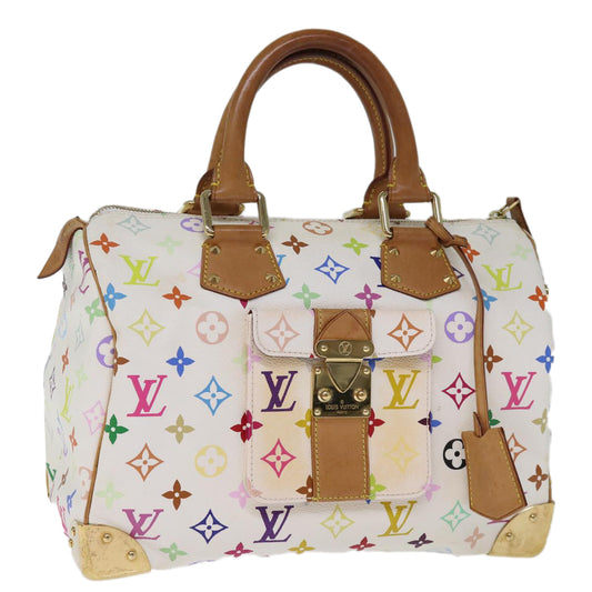 LOUIS VUITTON Monogram Multicolor Speedy 30 Hand Bag White M92643 yk12456