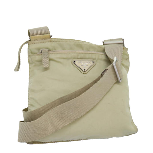 PRADA Shoulder Bag Nylon Beige  yk12571