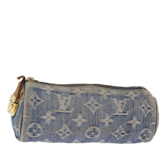 LOUIS VUITTON Monogram Denim Trousse Speedy GM Pouch Blue M95081 LV yk12692