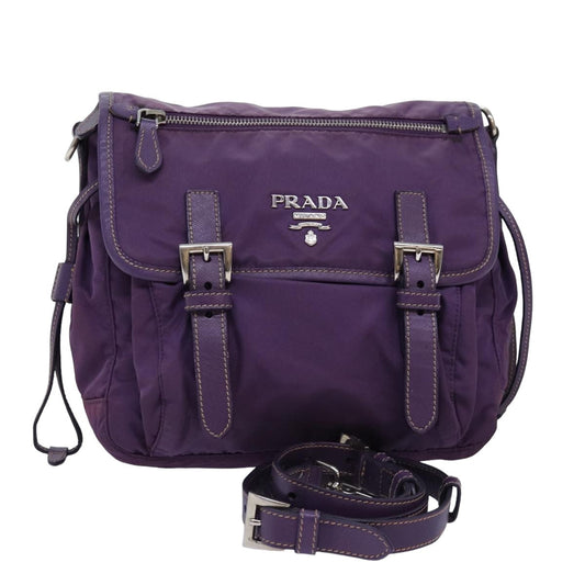 PRADA Shoulder Bag Nylon Purple  yk12728