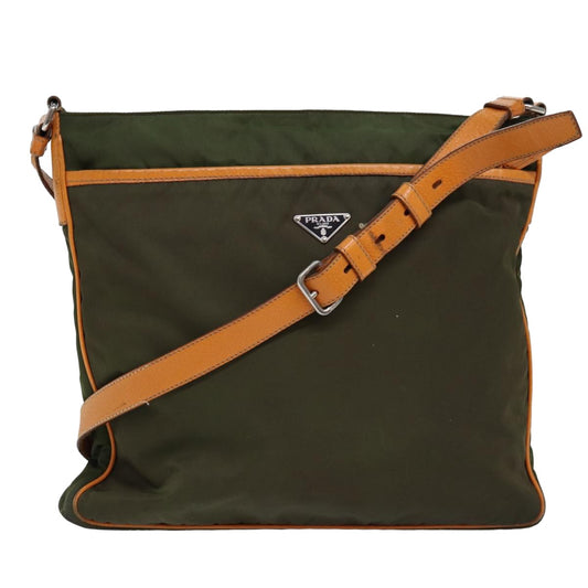 PRADA Shoulder Bag Nylon Khaki  yk12784