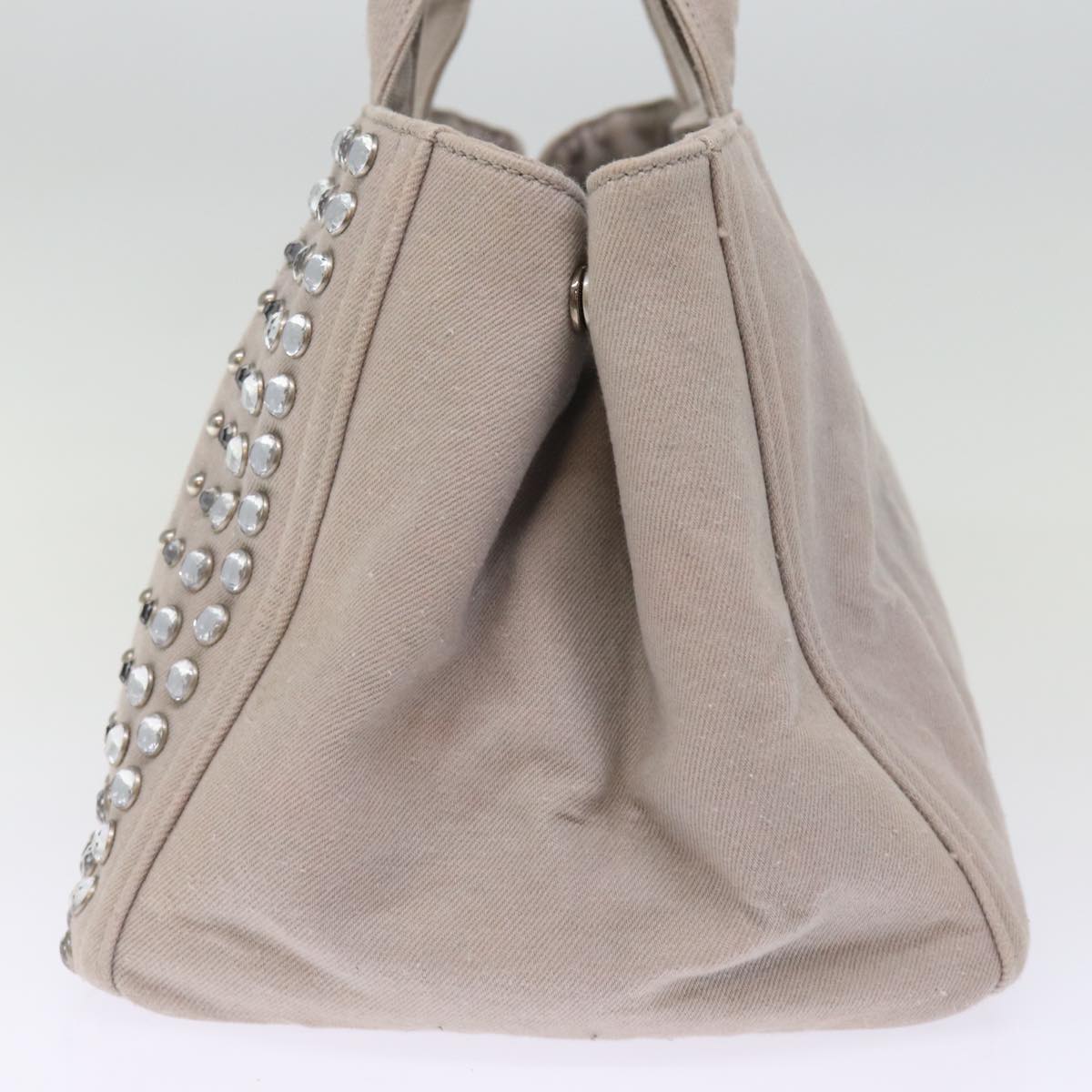 PRADA Bijoux Canapa MM Hand Bag Canvas 2way Gray  yk12789