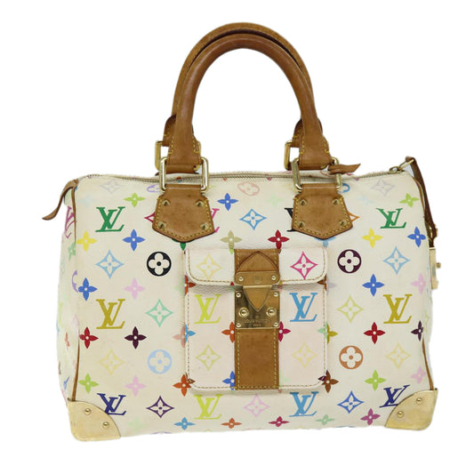LOUIS VUITTON Monogram Multicolor Speedy 30 Hand Bag White M92643 yk12808