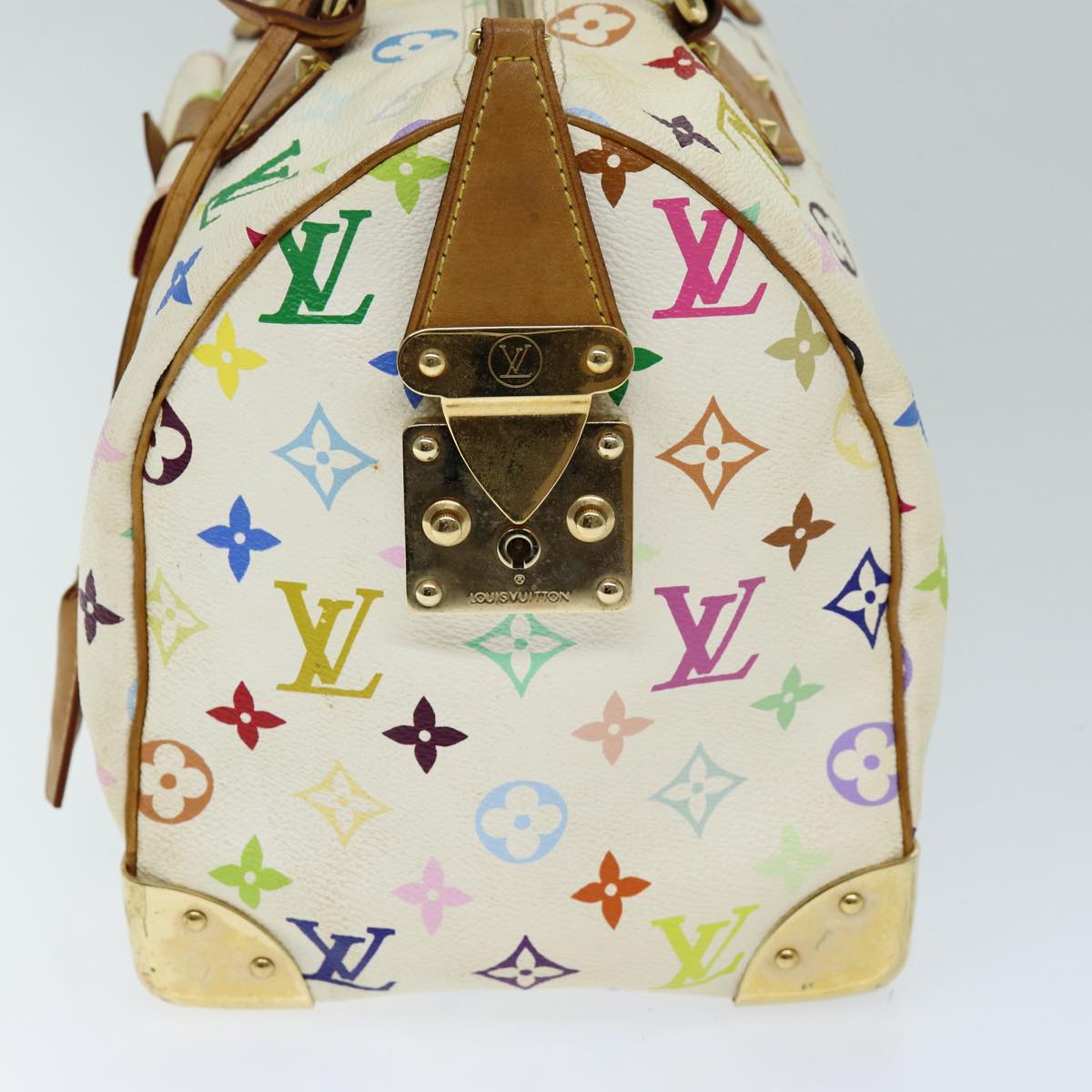 LOUIS VUITTON Monogram Multicolor Speedy 30 Hand Bag White M92643 yk12808