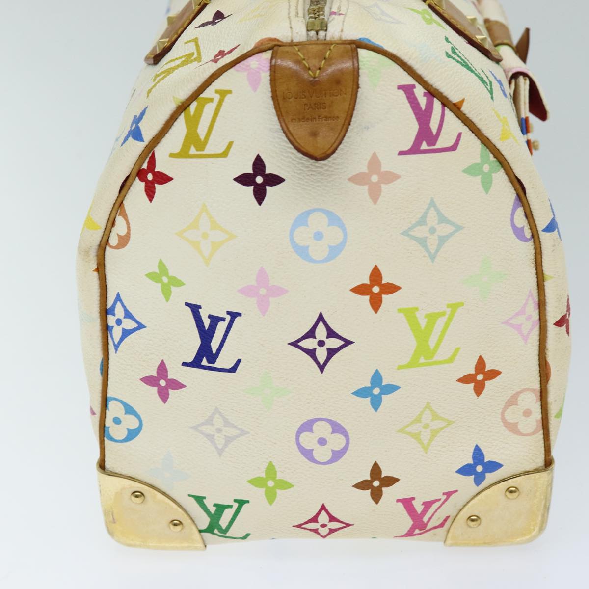 LOUIS VUITTON Monogram Multicolor Speedy 30 Hand Bag White M92643 yk12808