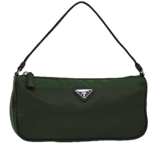 PRADA Accessory Pouch Nylon Green  yk12972