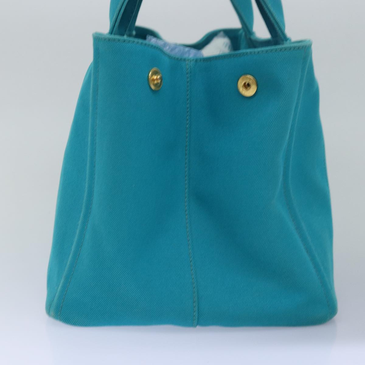 PRADA Canapa MM Hand Bag Canvas Blue  yk13054