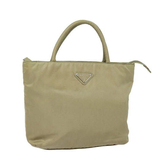 PRADA Hand Bag Nylon Beige  yk13122
