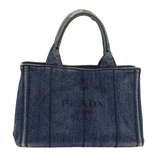 PRADA Canapa PM Hand Bag Denim Blue  yk13168