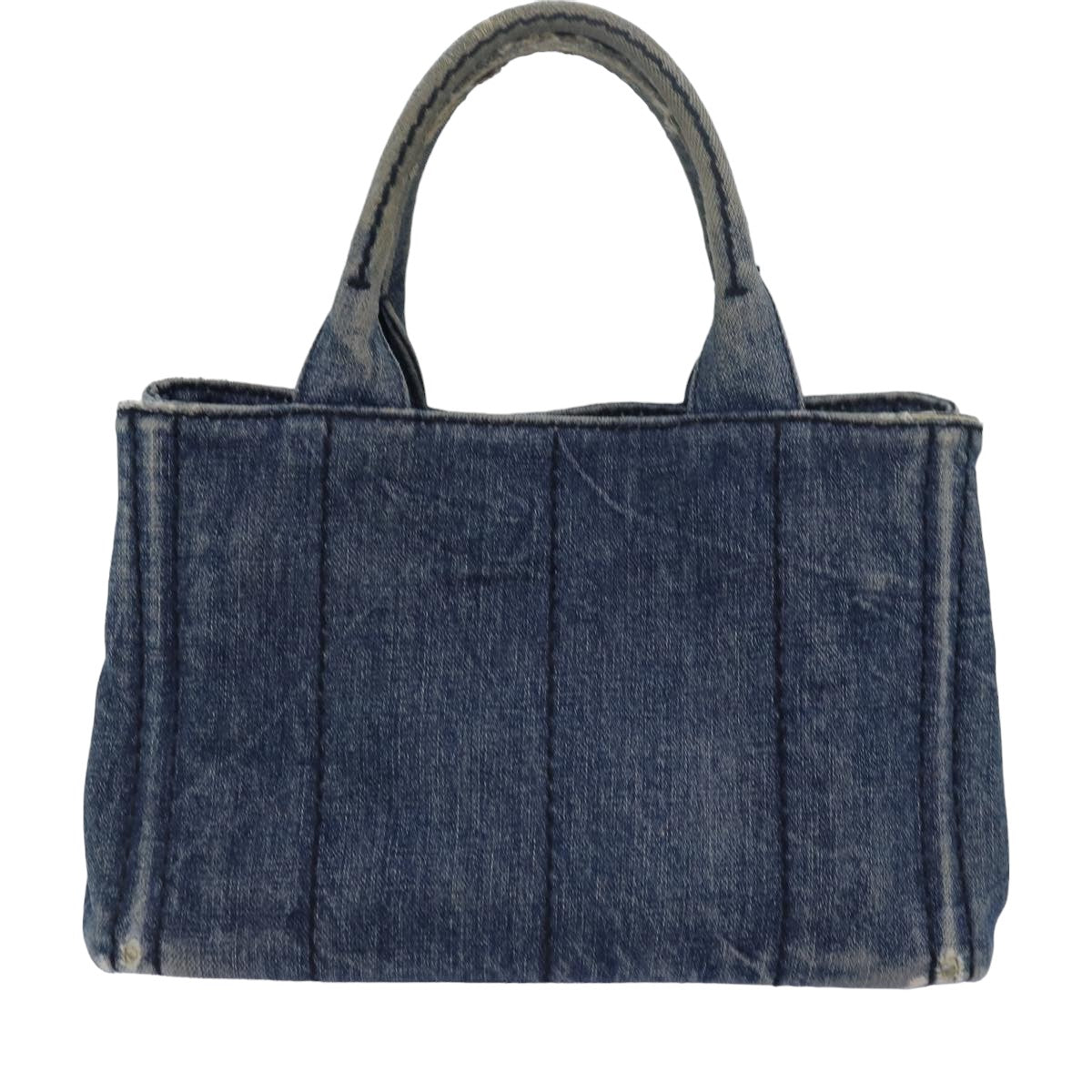 PRADA Canapa PM Hand Bag Denim Blue  yk13168