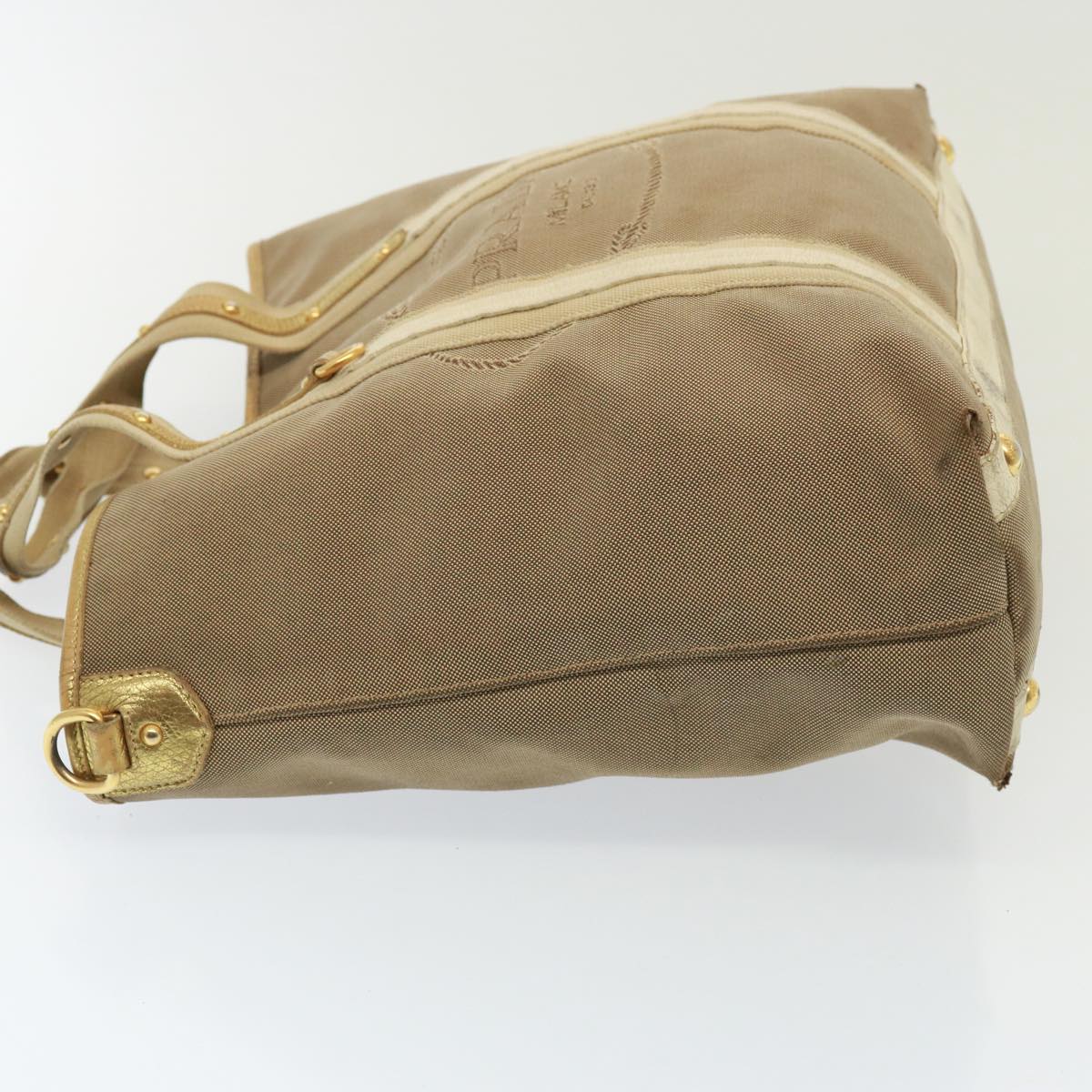 PRADA Hand Bag Canvas 2way Beige  yk13194