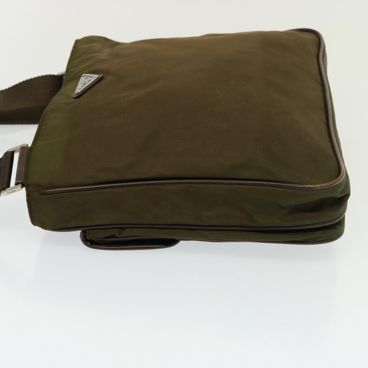 PRADA Shoulder Bag Enamel Khaki Brown  yk13248