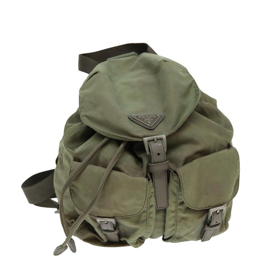 PRADA Backpack Nylon Khaki  yk13356