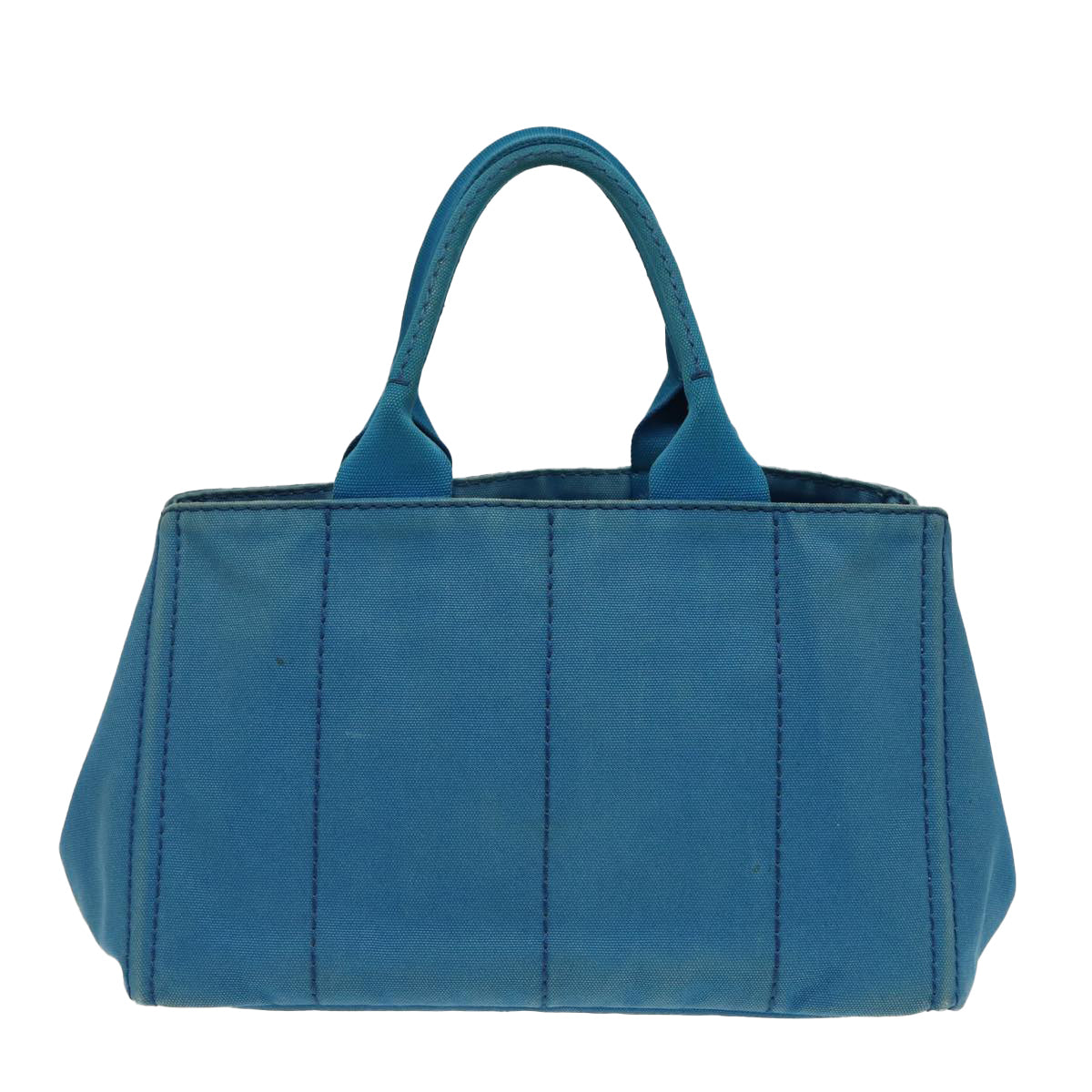 PRADA Canapa MM Hand Bag Canvas Blue  yk13365