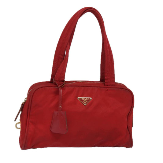 PRADA Hand Bag Nylon Red  yk13572
