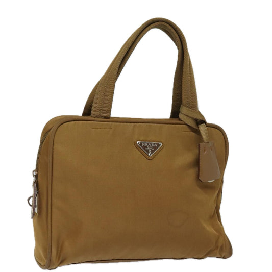 PRADA Hand Bag Nylon Brown  yk13600