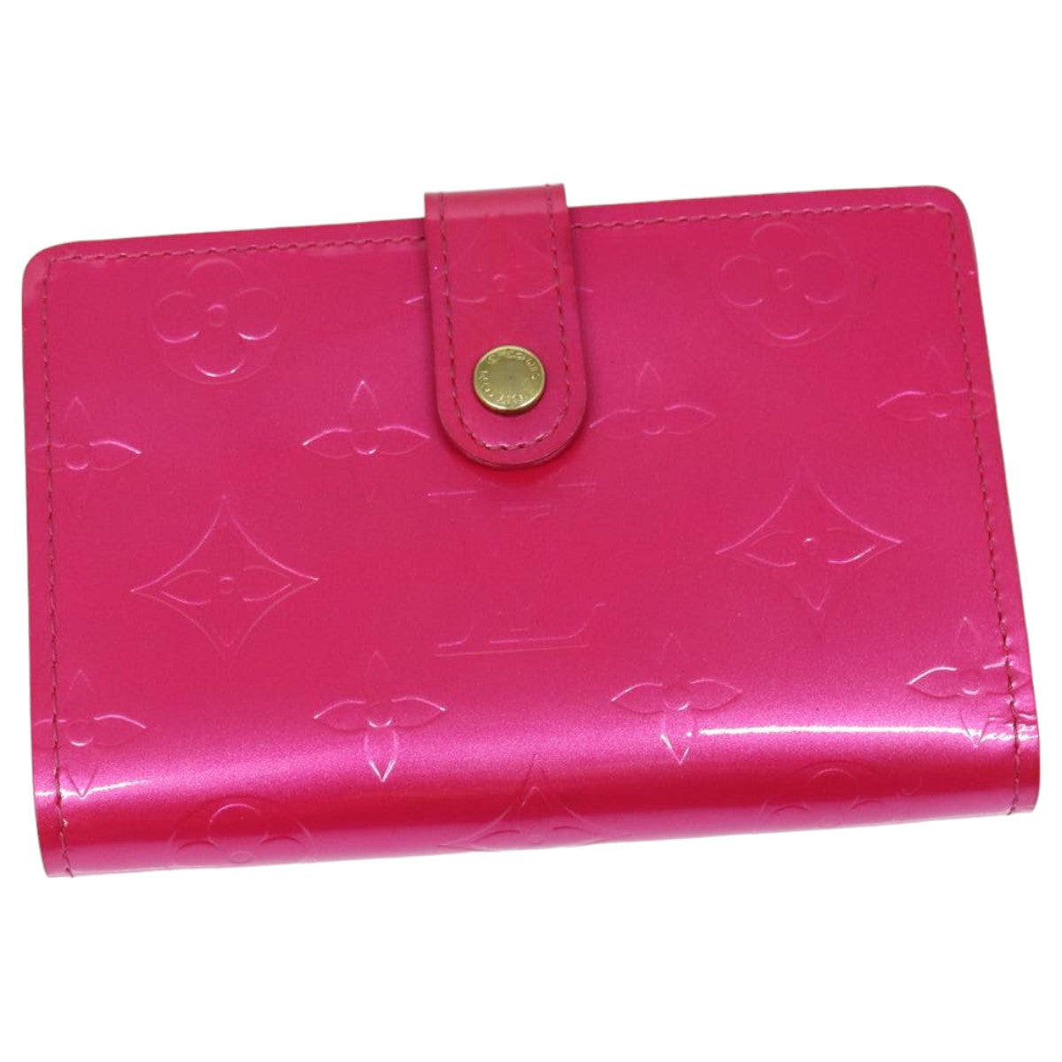 LOUIS VUITTON Vernis Portefeuille Viennois Wallet Pink M91254 LV yk13833