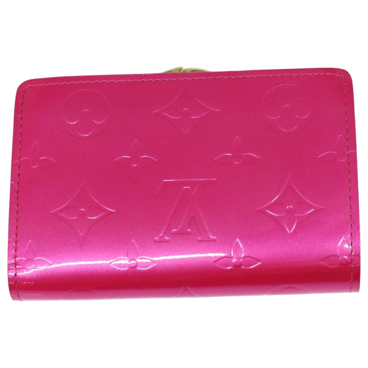LOUIS VUITTON Vernis Portefeuille Viennois Wallet Pink M91254 LV yk13833