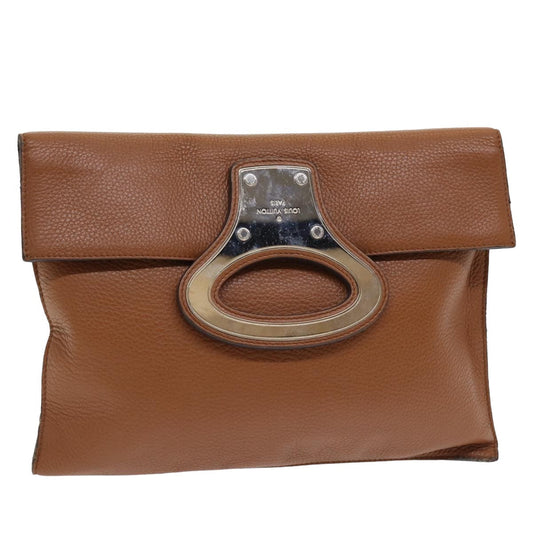 LOUIS VUITTON Taurillon Portfolio Clutch Bag Leather Brown LV yk13853